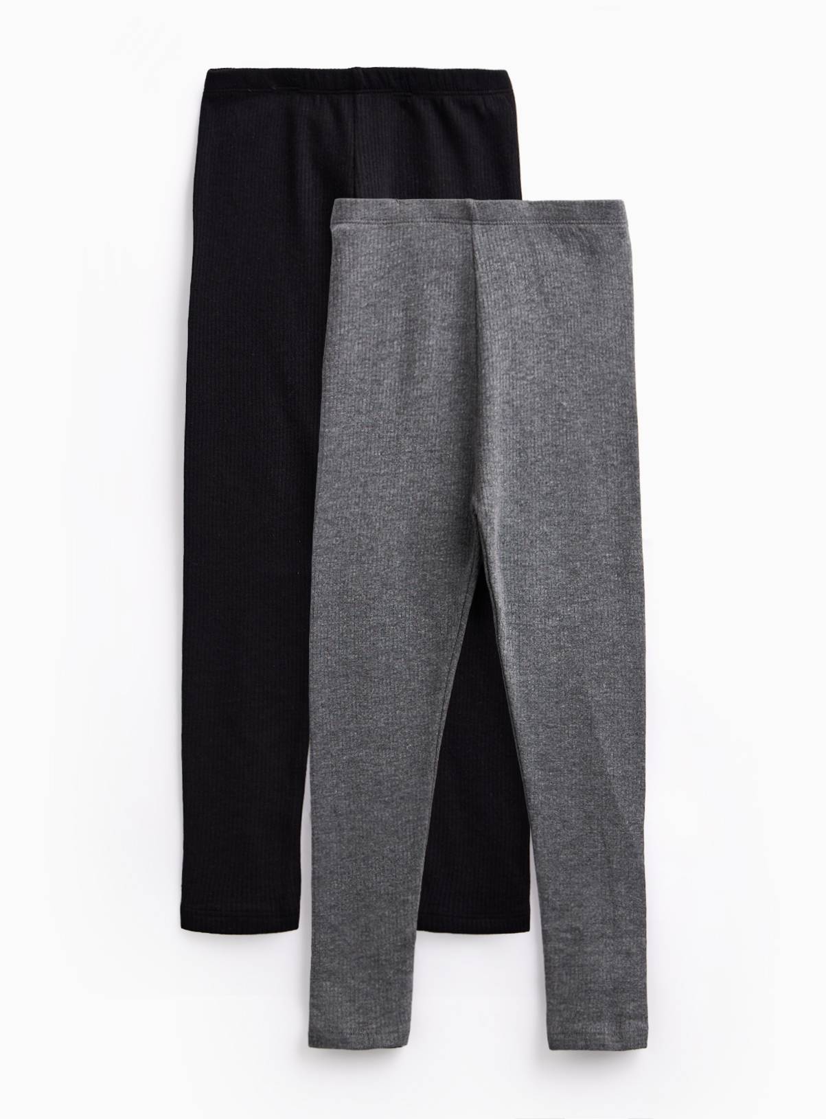Black & Grey Thermal Leggings 2 Pack 3-4 years - Image 1